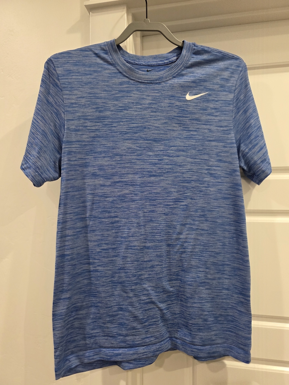 Nike Men's Light Blue Heather Dri-FIT Short Sleeve Shirt